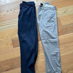Lot of 2 - J. Crew Stretch Chino Pants W31L30 (gray and navy)